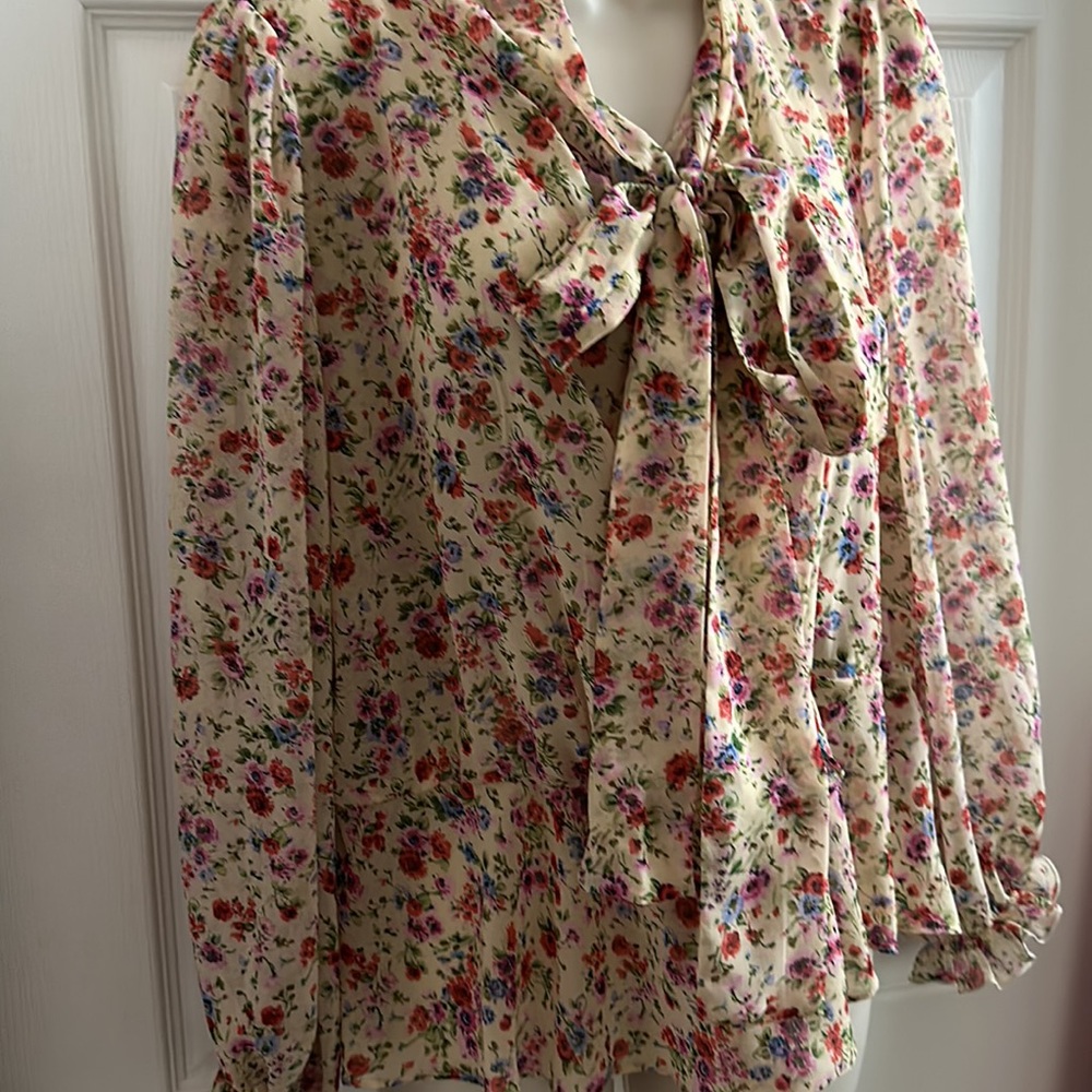 Floral Surplice Blouse